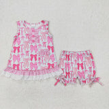 RTS girl clothes pink bow girl matching clothes