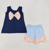 GSSO2272   toddler girl clothes bows girl summer set