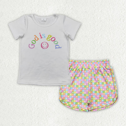 GSSO2386  baby girl clothes god is good toddler girl summer outfit