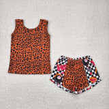 GSSO2391  baby girl clothes leopard print  toddler girl summer outfit