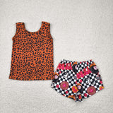 GSSO2391  baby girl clothes leopard print  toddler girl summer outfit