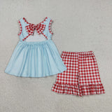 GSSO2544  baby girl clothes country fair print toddler girl summer outfit