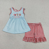 GSSO2544  baby girl clothes country fair print toddler girl summer outfit