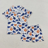 RTS kids clothes go team print girls matching clothes pajamas set-2025.9.22