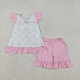 GSSO2732 baby girl clothes floral toddler girl summer outfit