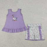 RTS Matching kids clothing embroidery goose print clothing baby girl summer clothing-2026.3.30