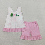 GSSO2884  baby girl clothes embroidery golf toddler girl  summer outfit