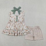 GSSO2980  baby girl clothes rabbit print toddler girl summer outfit