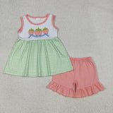 RTS kids matching clothing embroidery strawberry print clothing girl summer clothing-2025.1.9