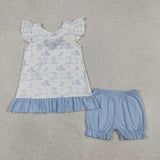 GSSO3061    baby girl clothes pubby print toddler girl summer outfit