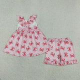 GSSO3066   toddler girl clothes crab print girl summer set
