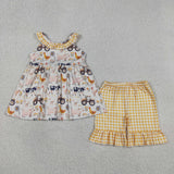 RTS  Matching clothing kids farm life print baby girl summer clothing-2026.5.11