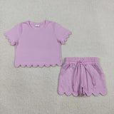 RTS Matching toddler clothes purple print clothing  mommy kids summer clothes-2026.3.26