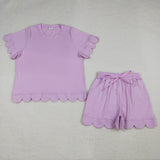 RTS Matching toddler clothes purple print clothing  mommy kids summer clothes-2026.3.26