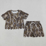 RTS Matching  toddler clothes camo scallop  print set girls summer clothing-2026.4.7