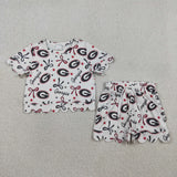 RTS Matching  toddler clothes state scallop  print set girls summer clothing-2026.4.10