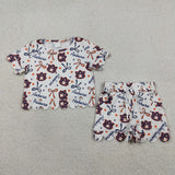 RTS Matching  toddler clothes state scallop  print set girls summer clothing-2026.4.10