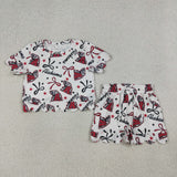 RTS Matching  toddler clothes state scallop  print set girls summer clothing-2026.4.10