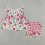 RTS Matching clothing kids apple print clothing baby back to school summer clothing-2026.4.30