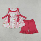 RTS  Matching clothing kids strawberry print baby girl summer clothing-2026.5.5
