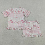 RTS Matching Clothing toddler clothes flower print set girls summer clothing-2026.6.1