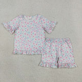 RTS Matching Clothing toddler clothes flower print set girls summer clothing-2026.6.1