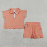 RTS Matching Clothing toddler clothes Solid Color print set girls summer clothing-2026.5.30