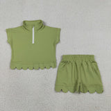 RTS Matching Clothing toddler clothes Solid Color print set girls summer clothing-2026.5.30