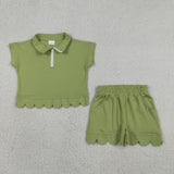 RTS Matching Clothing toddler clothes Solid Color print set girls summer clothing-2026.5.30