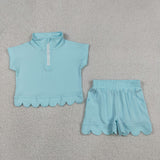 RTS Matching Clothing toddler clothes Solid Color print set girls summer clothing-2026.5.30