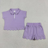 RTS Matching Clothing toddler clothes Solid Color print set girls summer clothing-2026.5.30