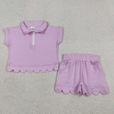 RTS Matching Clothing toddler clothes Solid Color print set girls summer clothing-2026.5.30