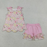 RTS Matching  toddler clothes flower print set girls summer clothing-2026.4.8