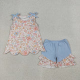 RTS Matching  toddler clothes flower print set girls summer clothing-2026.4.8