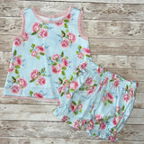 MOQ：5pcs GSSO3448 pre-order kids clothes flower print girl summer outfit  clothing set-2026.3.2