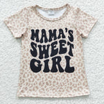 Mama's sweet girl khaki leopard t shirt