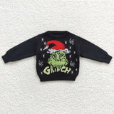 Children girls long sleeve christmas black sweaters