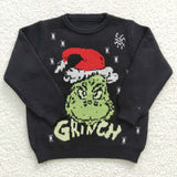 Children girls long sleeve christmas black sweaters