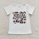 Toddler girl nirvana leopard white t shirt