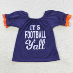 It's football y'all mesh fabrics girl purple t shirt