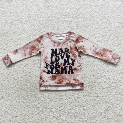 Mad Love For My Mama Kids Girl Fall Sleeved T Shirt