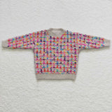 Girl Colorful Long Sleeve Pullover Knitted Sweater