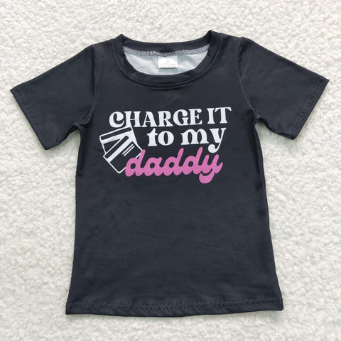 GT0314 black charge to my daddy short sleeve top
