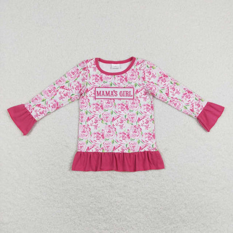 GT0402 baby girl clothes embroidery mama's girl girls father's day shirt
