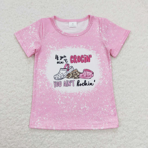 GT0443 pre-order baby girl clothes Crocs print girl summer tshirt