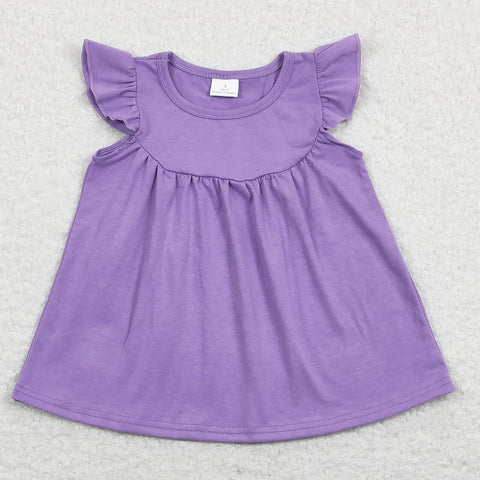 GT0461 baby girl clothes pure purple girl summer top