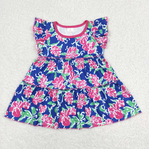 GT0473  baby girl clothes pink flower girl summer top
