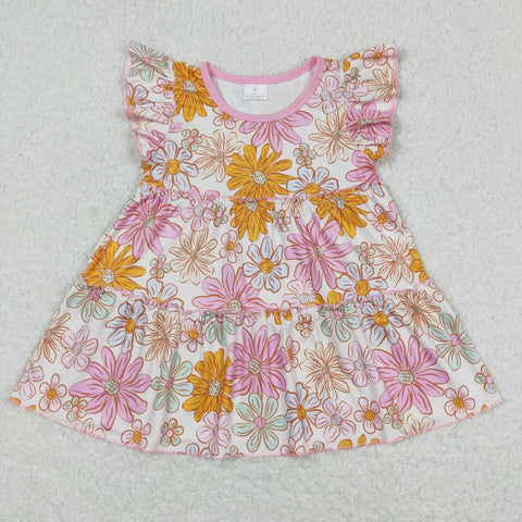 GT0476 baby girl clothes purple flower girl summer top