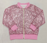 GT0556 pre-order baby girl clothes pink sequins girl winter jacket top