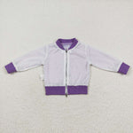 GT0559   baby girl clothes purple sequins girl winter coat top